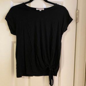 JoyJoy Black Side Knot Tee